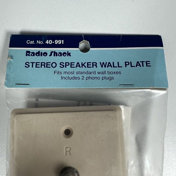 Radio Shack Stereo Speaker Wall Plate Almond 40-991 New Old Stock RadioShack - Picture 2 of 4